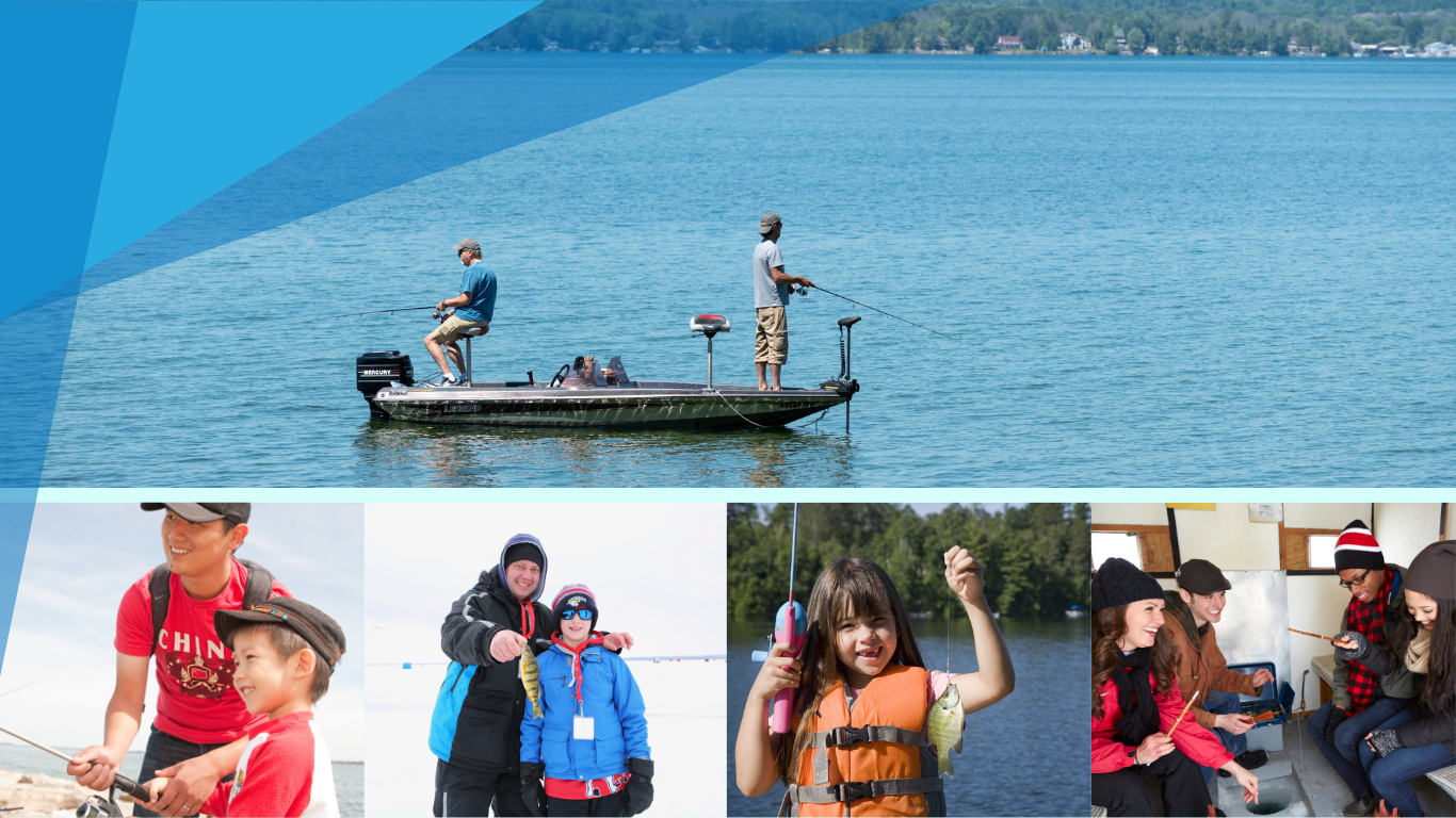 images of fishing in the town of Georgina on ice and water