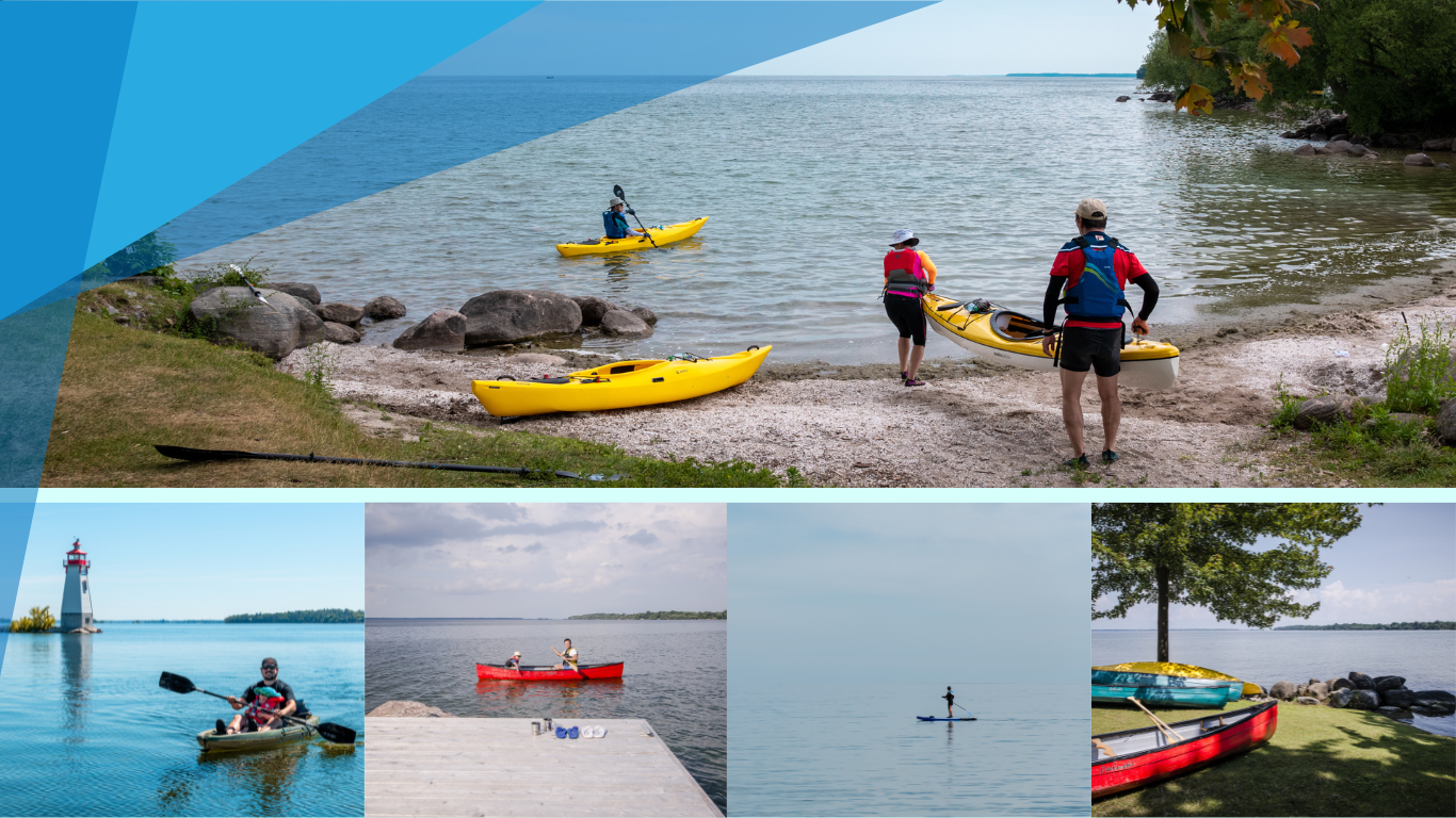 images of people paddling on Lake Simcoe in Georgina