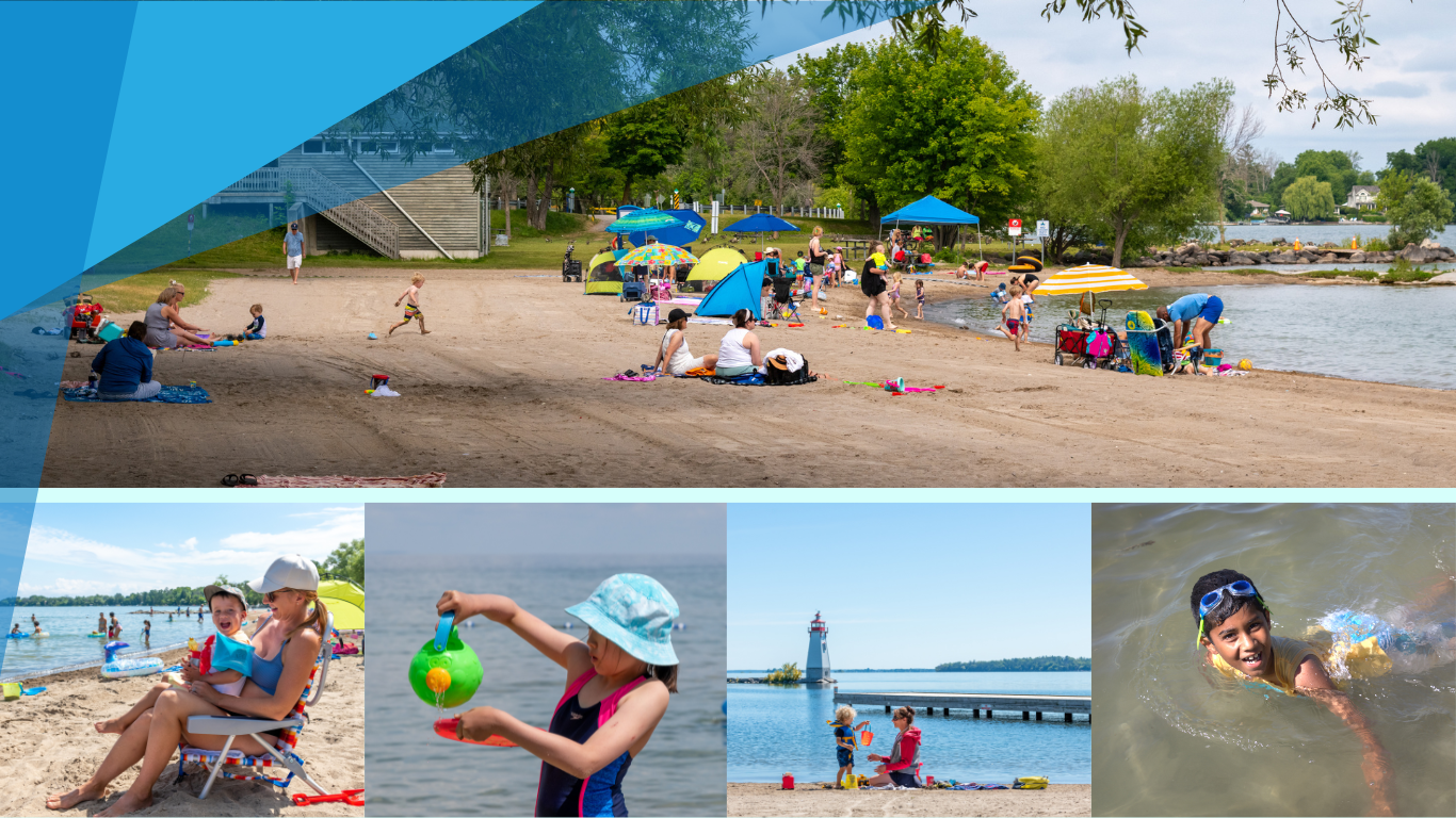 images of people swimming and enjoying the beaches in Georgina Ontario